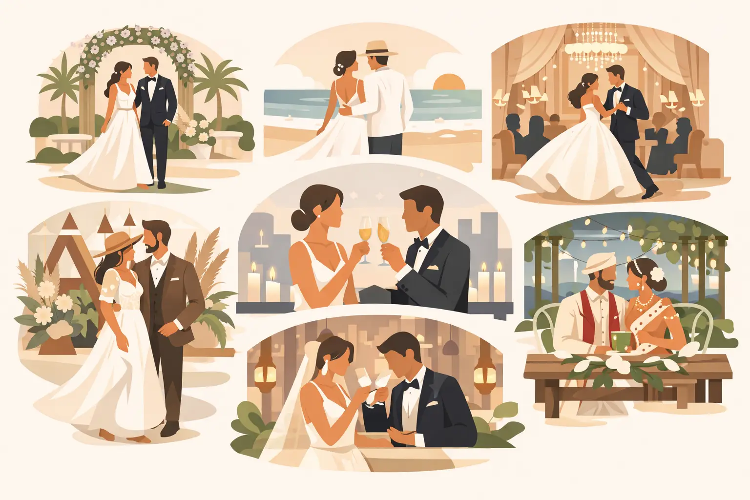 7 mejores estilos de boda elegante