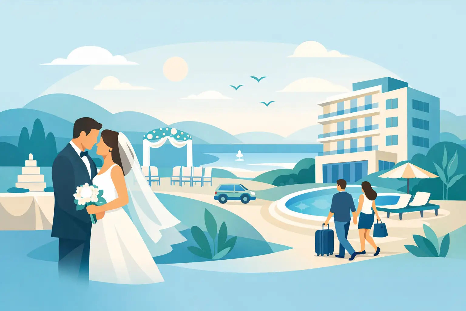Boda con hospedaje cercano: más valor real